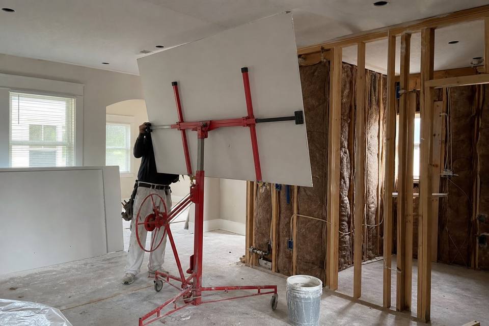 Drywall installation room prepared for hanging and finishing in Brevard County
